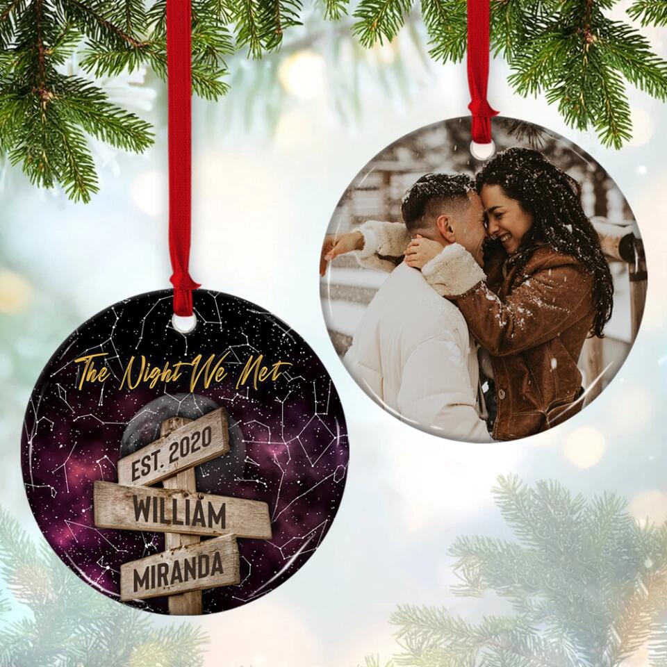 The Night We Met Custom Star Map Ceramic Ornament Christmas Gift For Couples