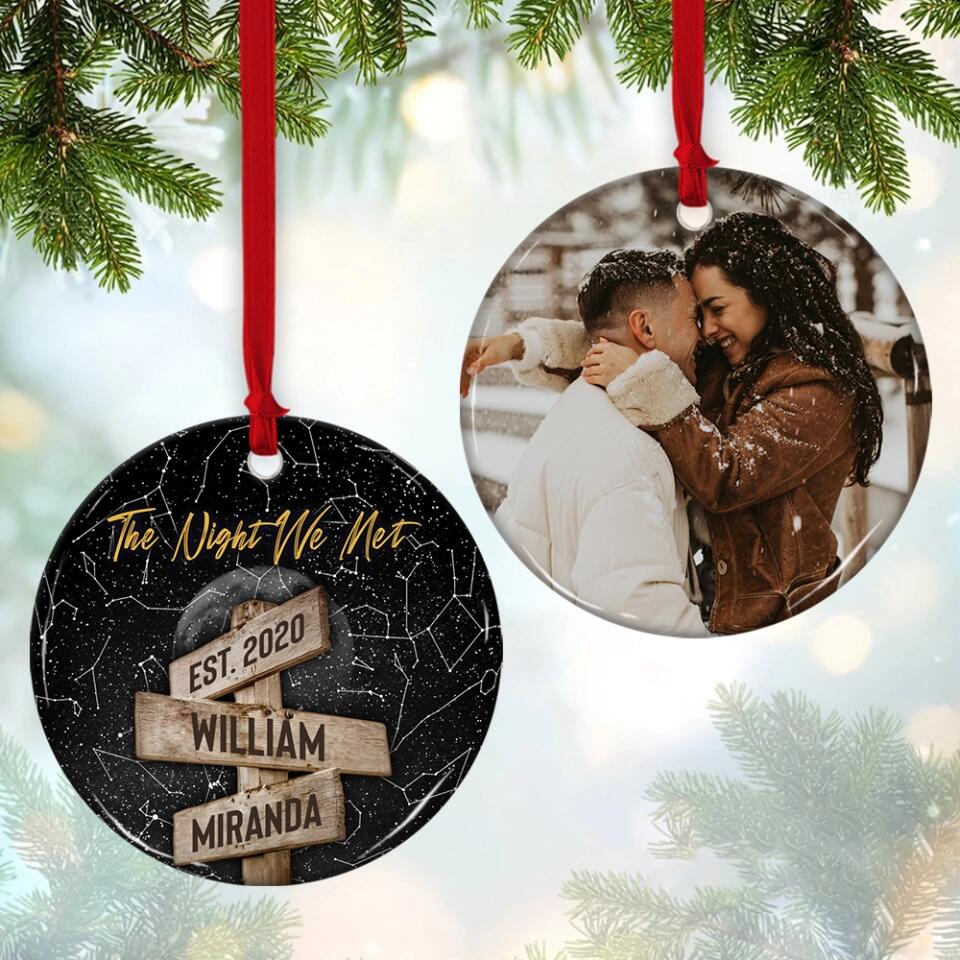 The Night We Met Custom Star Map Ceramic Ornament Christmas Gift For Couples
