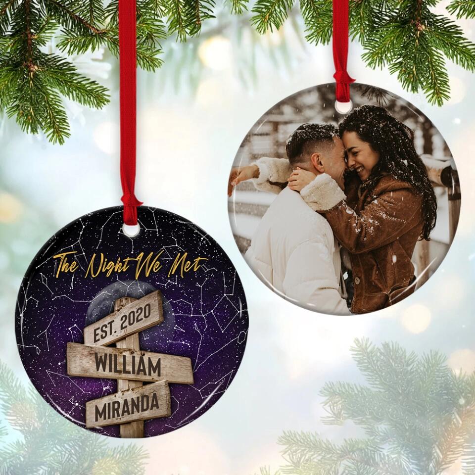 The Night We Met Custom Star Map Ceramic Ornament Christmas Gift For Couples