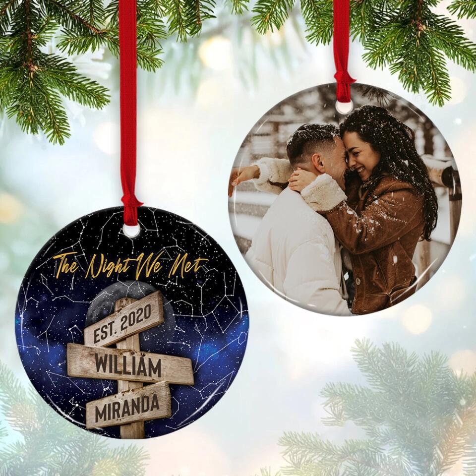 The Night We Met Custom Star Map Ceramic Ornament Christmas Gift For Couples