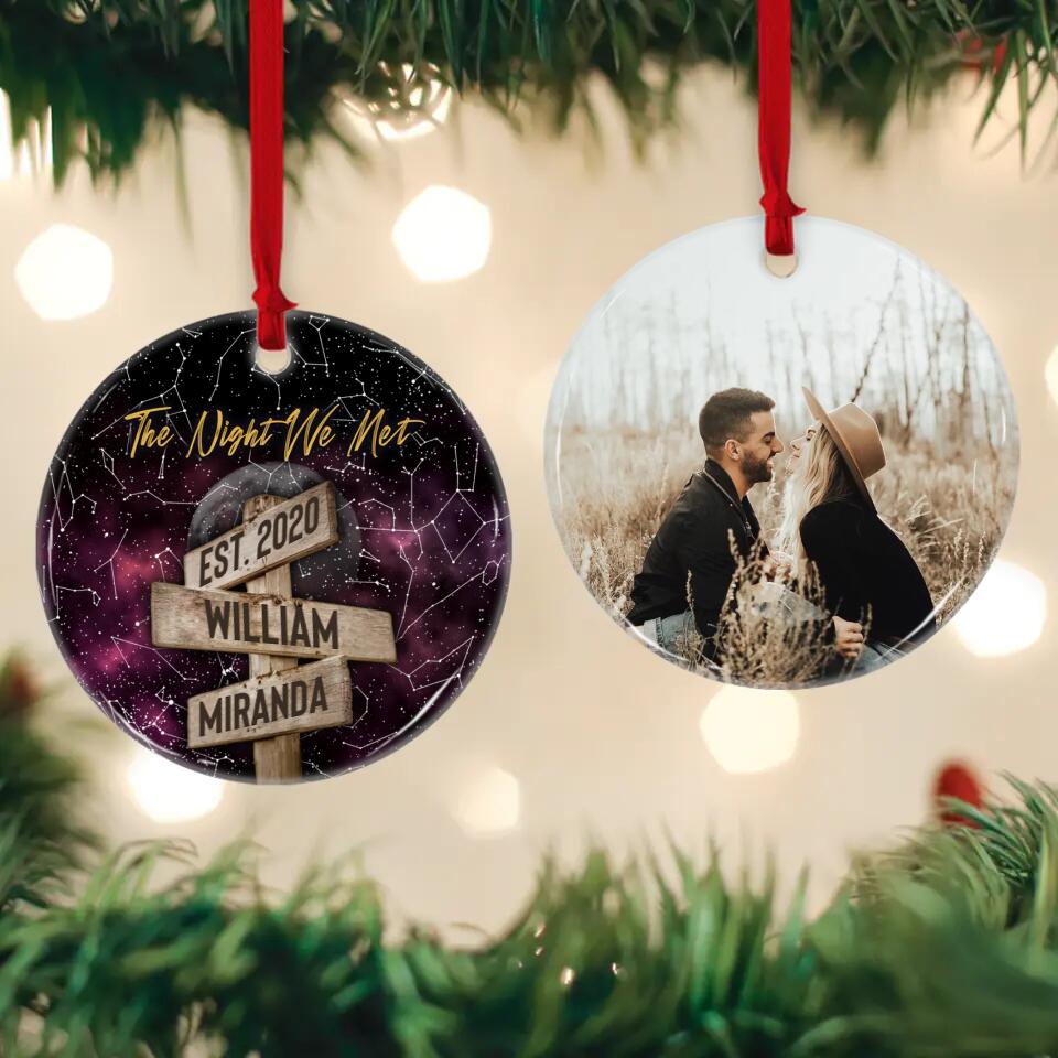 The Night We Met Custom Star Map Ceramic Ornament Christmas Gift For Couples