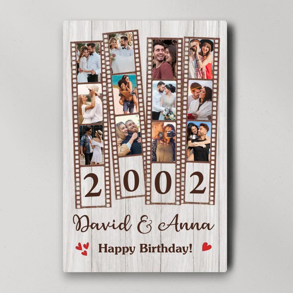 Happy Anniversary Film Role Photo Frame Custom Canvas Poster Anniversary Gift For Couples