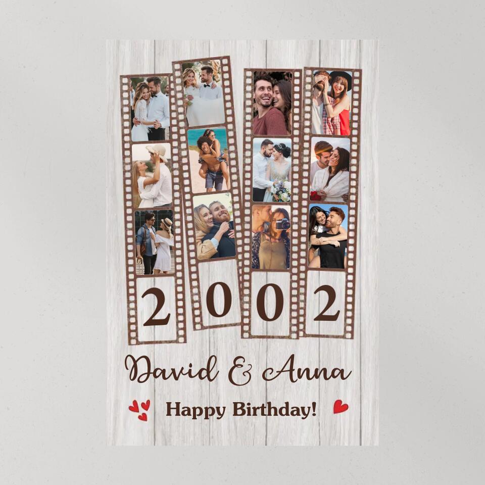 Happy Anniversary Film Role Photo Frame Custom Canvas Poster Anniversary Gift For Couples