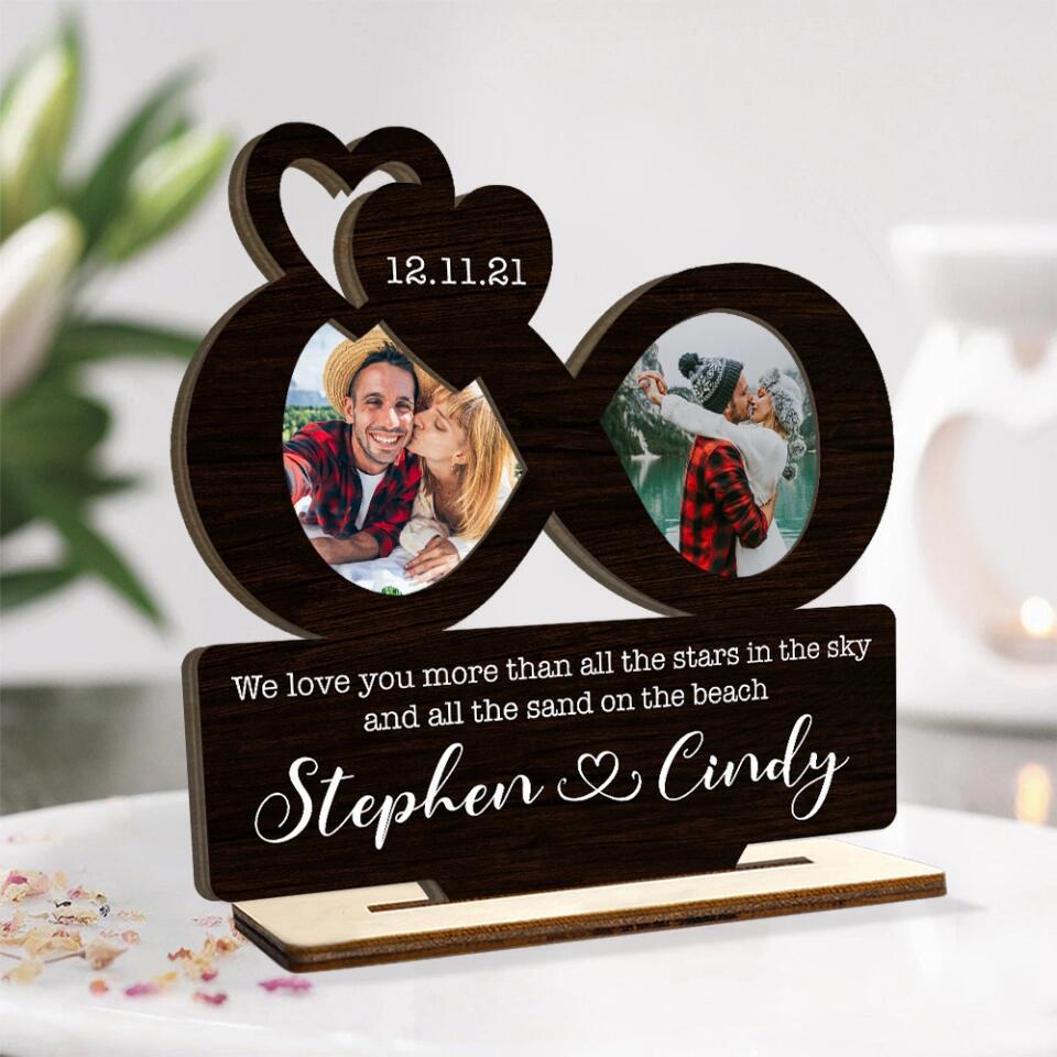 We Love You More Than Stars In The Sky - Personalized Custom Wooden Plaque - Best Gifts for Couple Him Her - 211IHPBNWP506