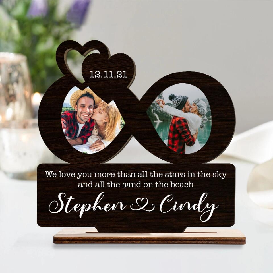 We Love You More Than Stars In The Sky - Personalized Custom Wooden Plaque - Best Gifts for Couple Him Her - 211IHPBNWP506