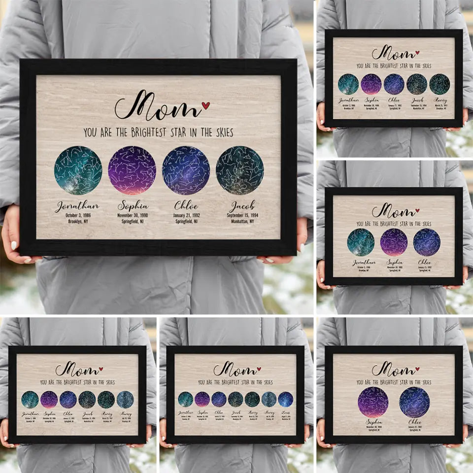 Custom Star Map By Date Constellation Night Sky Chart - Personalized Canvas Poster Wall Art -Birthday Gift For Mom 211IHPBNCA231