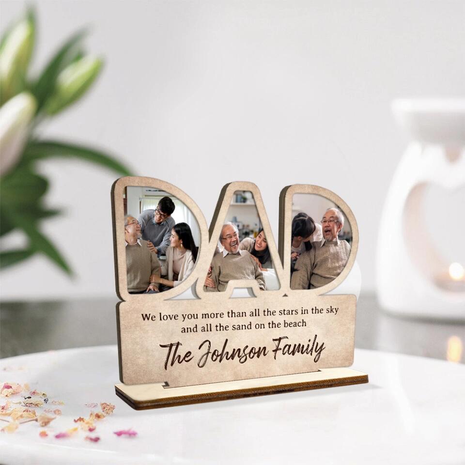 Love You More Than Stars In The Sky - Personalized Custom Wooden 3 Layers Plaque - Best Gifts For Your Dad Husband On Birthday Father's Day - 211IHPLNWP319