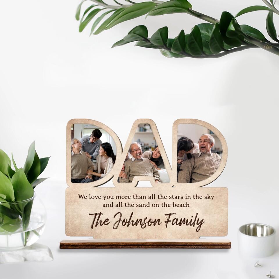 Love You More Than Stars In The Sky - Personalized Custom Wooden 3 Layers Plaque - Best Gifts For Your Dad Husband On Birthday Father's Day - 211IHPLNWP319