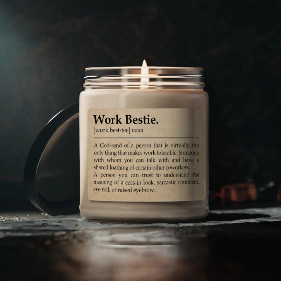 Description Work Bestie 8oz Scented Candle Gift For Coworker