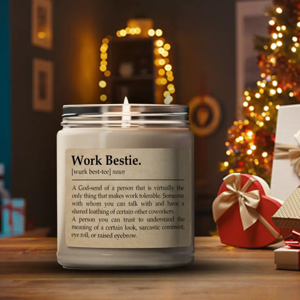 Work Bestie Description Work Bestie 8 oz scented candle coworker friend best friend at work Christmas gift present - 211IHPNPSC463