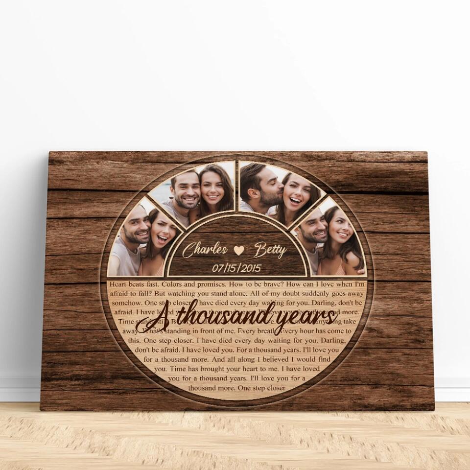 A Thousand Years Circle Life Custom Canvas Poster Anniversary Gift For Couples