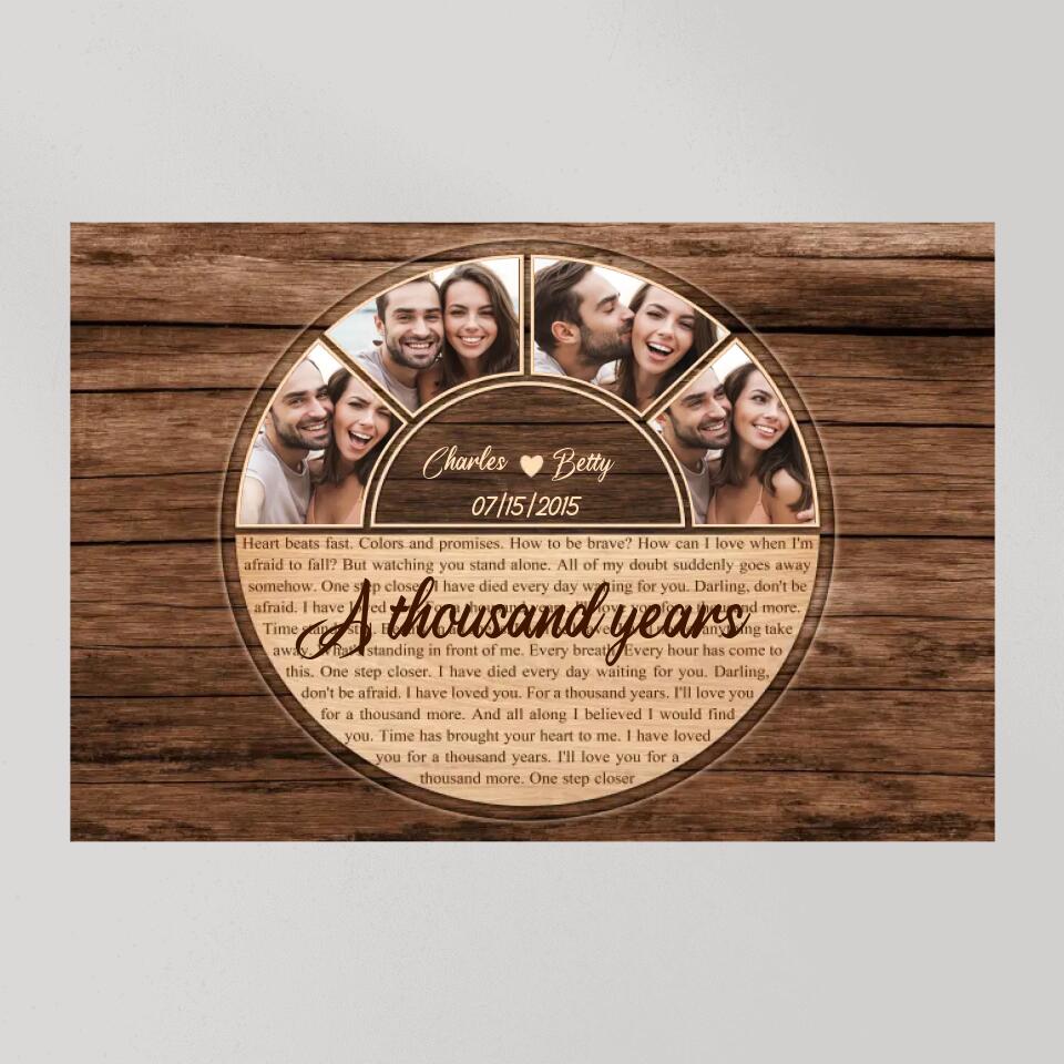 A Thousand Years Circle Life Custom Canvas Poster Anniversary Gift For Couples