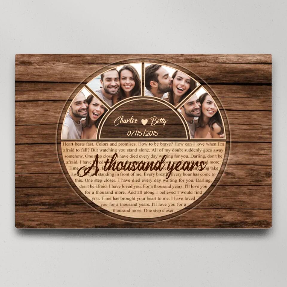 A Thousand Years Circle Life Custom Canvas Poster Anniversary Gift For Couples