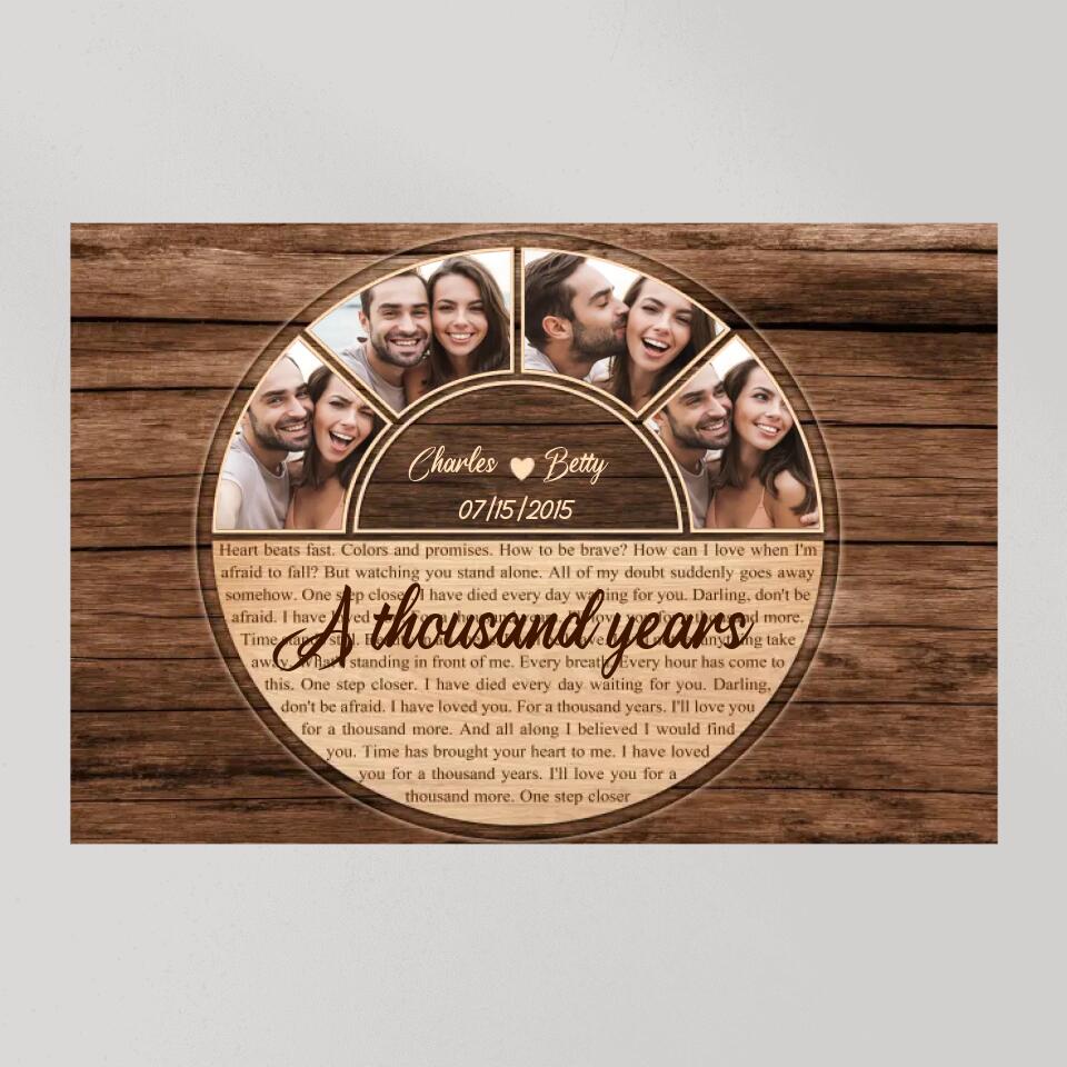 A Thousand Years Circle Life Custom Canvas Poster Anniversary Gift For Couples