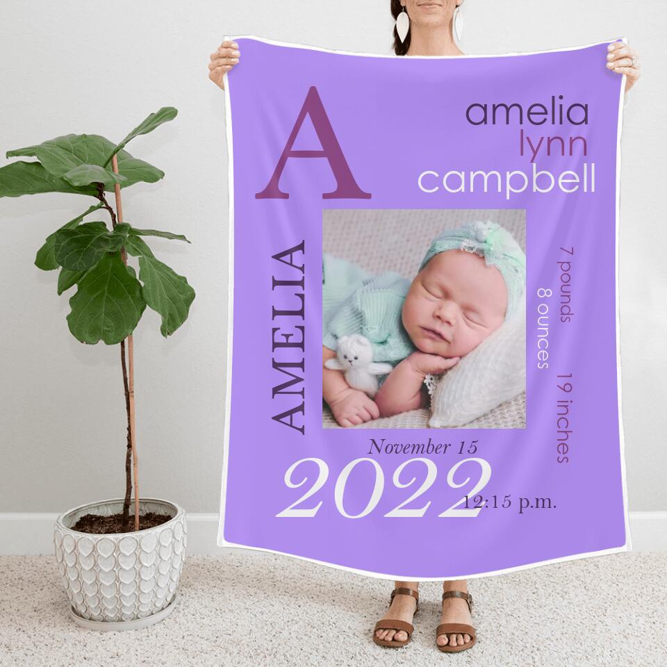 Personalized Color Photo Blanket for Baby First Christmas - Best Gift for Your Baby on Christmas - 211IHNBNBL836