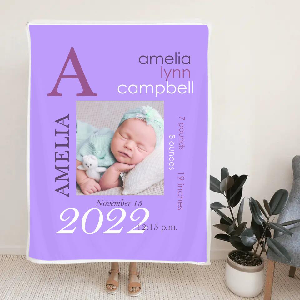 Personalized Color Photo Blanket for Baby First Christmas - Best Gift for Your Baby on Christmas - 211IHNBNBL836