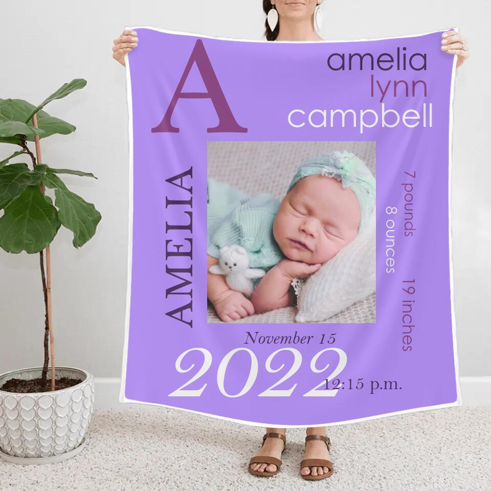 Personalized Color Photo Blanket for Baby First Christmas - Best Gift for Your Baby on Christmas - 211IHNBNBL836