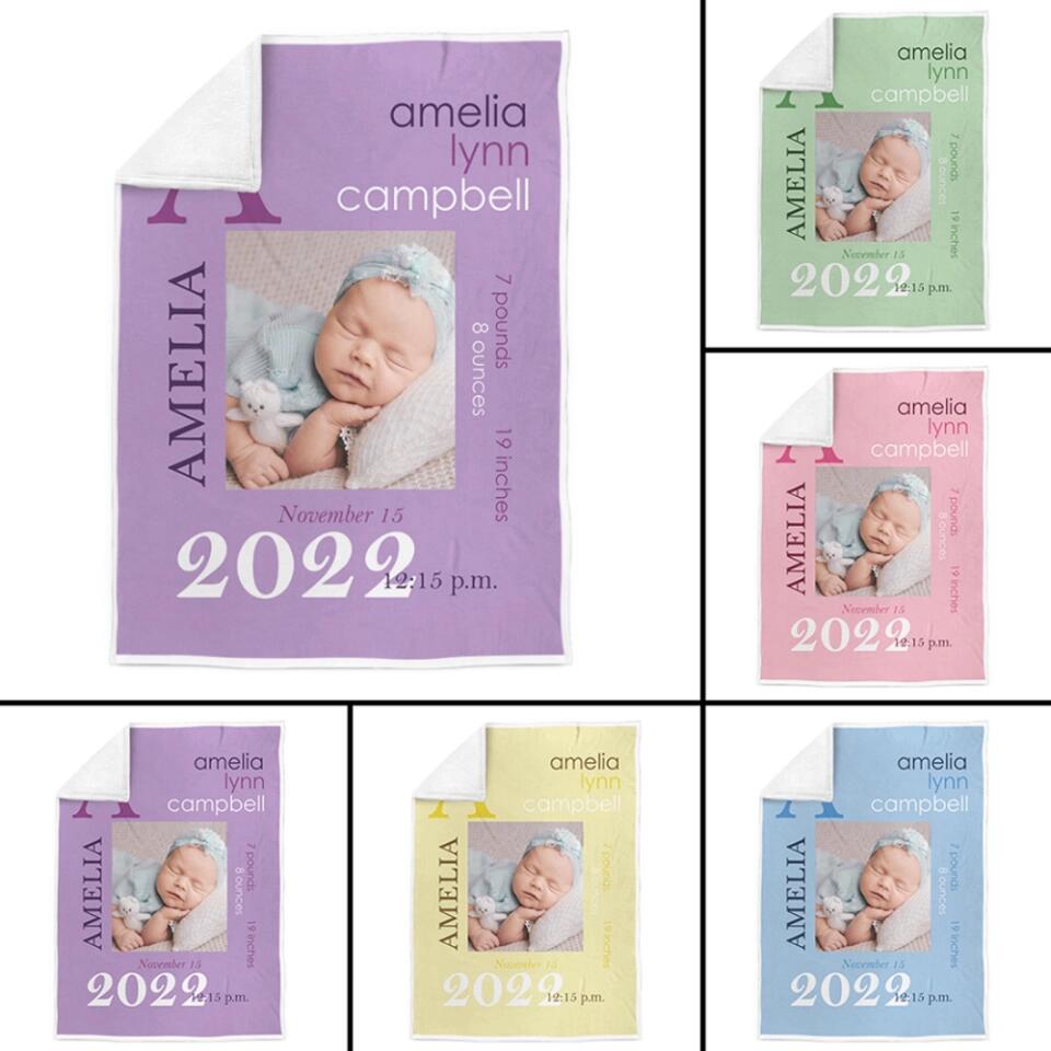 Personalized Color Photo Blanket for Baby First Christmas - Best Gift for Your Baby on Christmas - 211IHNBNBL836