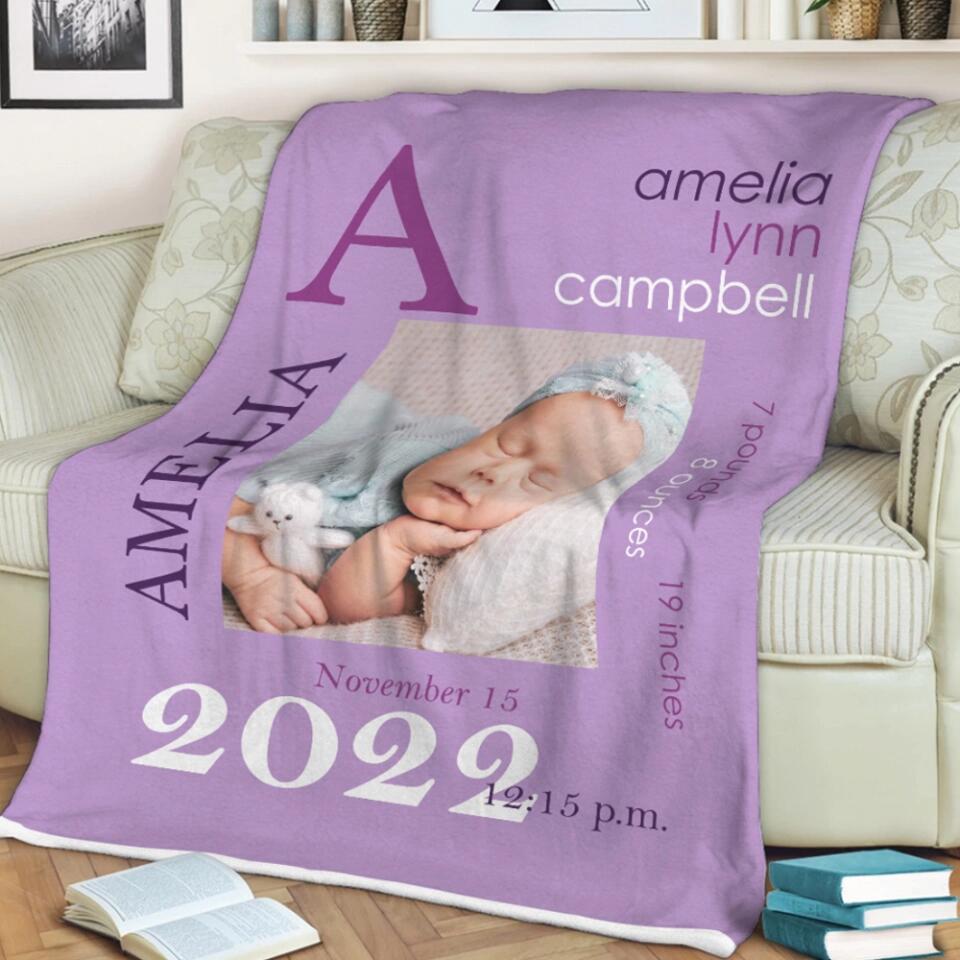 Personalized Color Photo Blanket for Baby First Christmas - Best Gift for Your Baby on Christmas - 211IHNBNBL836