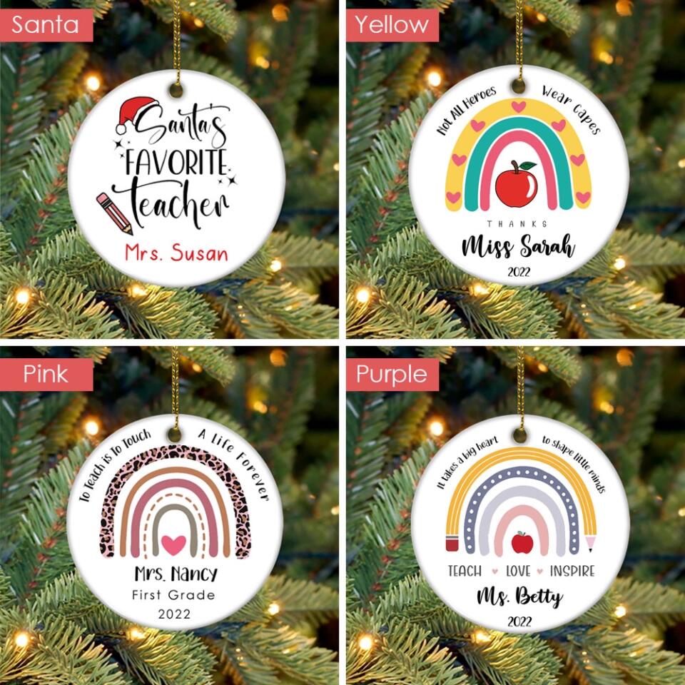 Teach Love Inspire Custom Ornament Appreciation Gift For Teacher