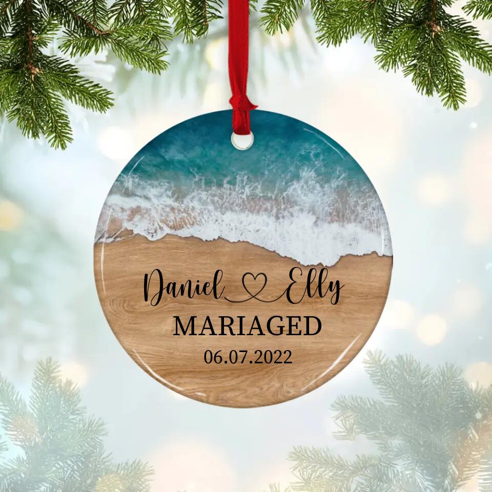Personcalized Anniversary Ornament for Husband and Wife/ Couple/ Girlfriend/ Boyfriend - Best Christmas Gift for Him/Her - Decor Christmas Tree in New Home for Couple - 211IHNNPOR827