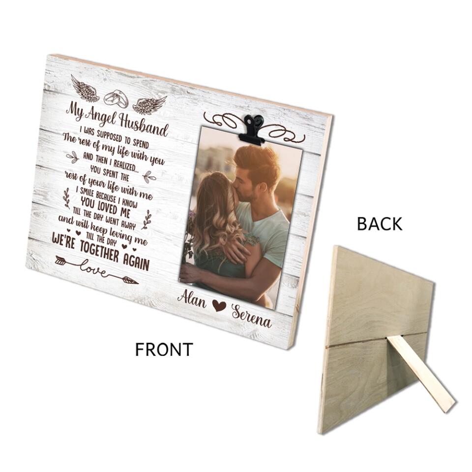 My Angel Husband We're Together Again - Custom Photo Frame - Memorial Gift