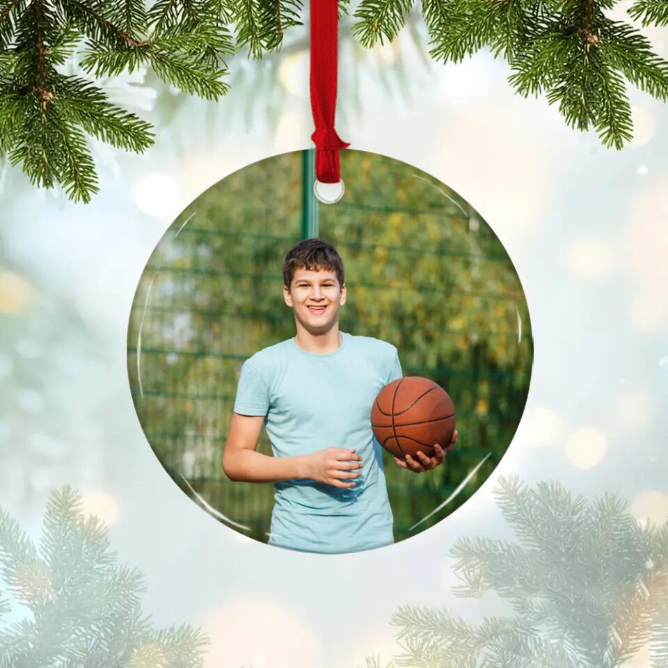 Basketball Lover Upload Photo - Personalized Ceramic Ornament