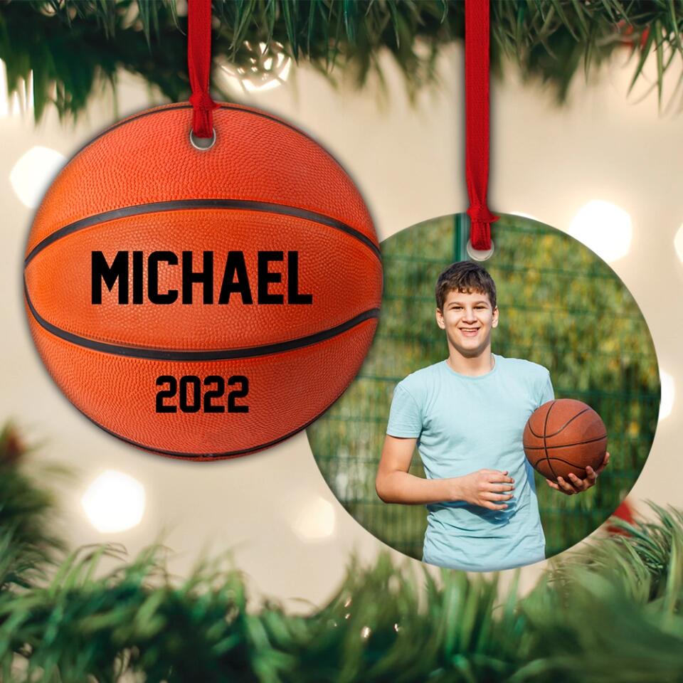 Basketball Lover Upload Photo - Personalized Ceramic Ornament