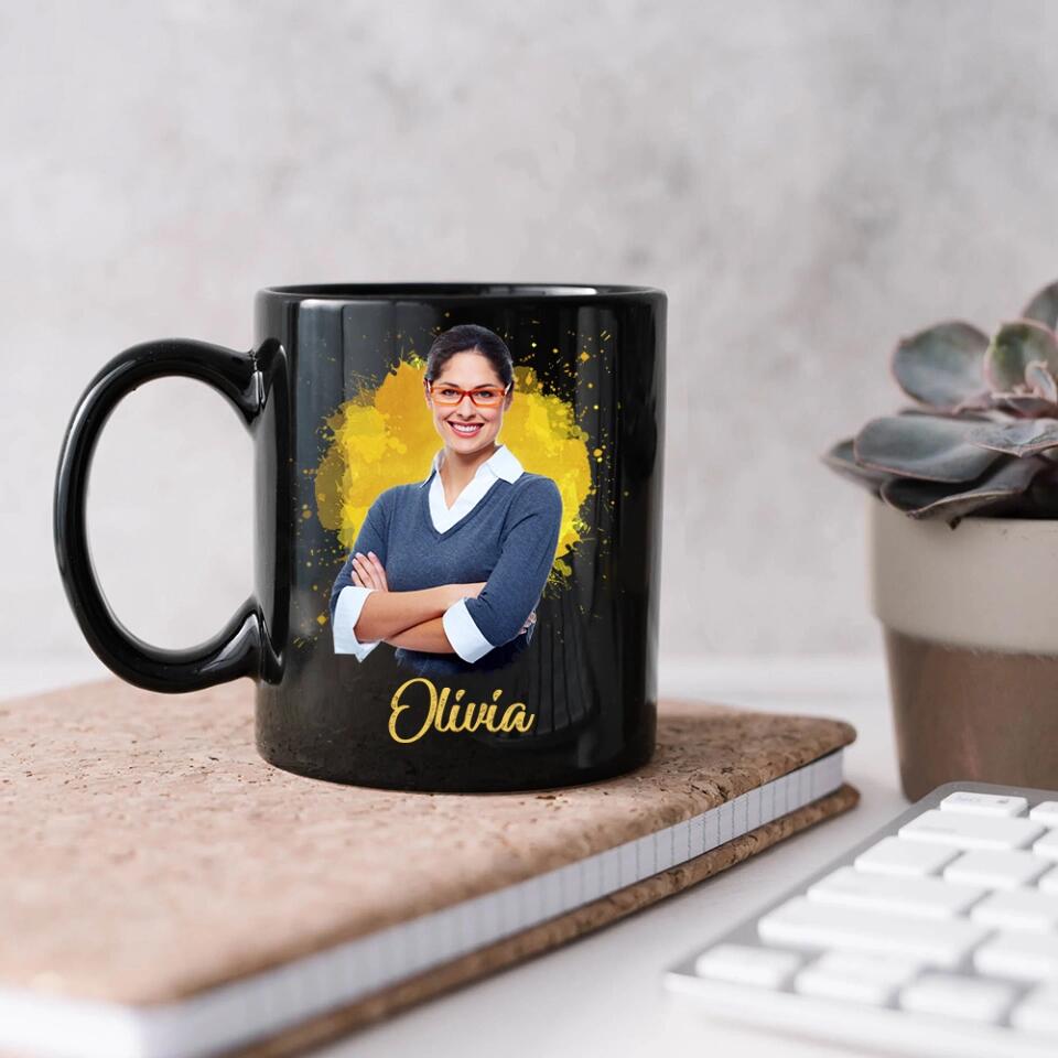 I Work With Absolute Legend - Personalized Black Mug - Christmas Gift for Boss or Coworker