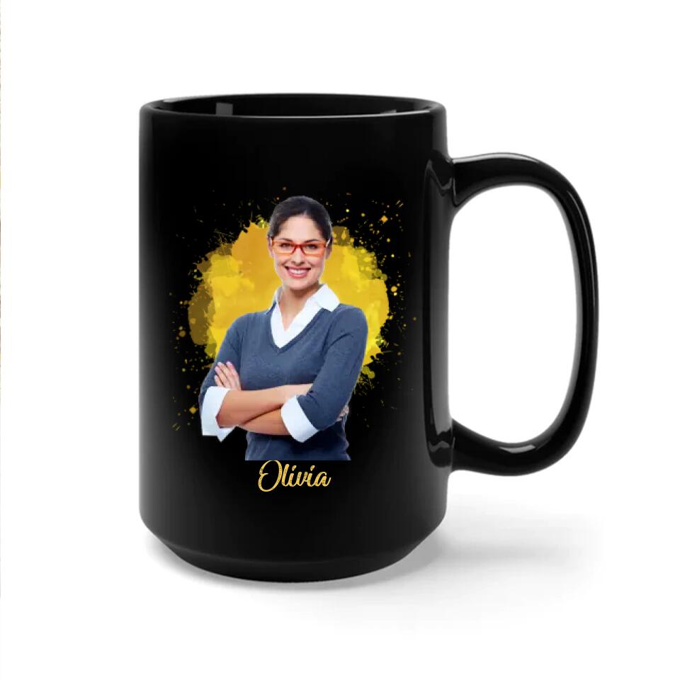 I Work With Absolute Legend - Personalized Black Mug - Christmas Gift for Boss or Coworker