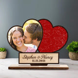 Night Sky Heart, Customizable Photo, Heart Shape - Personalized Wooden Plaque 3 Layers - Best Birthday Valentine Anniversary Gift for Him Her Couple - 211IHPBNWP508