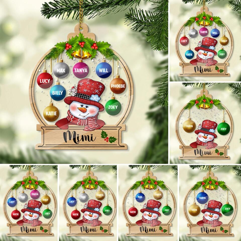 Number of Member Children/Grandchildren - Personalized Transparent Acrylic Ornament