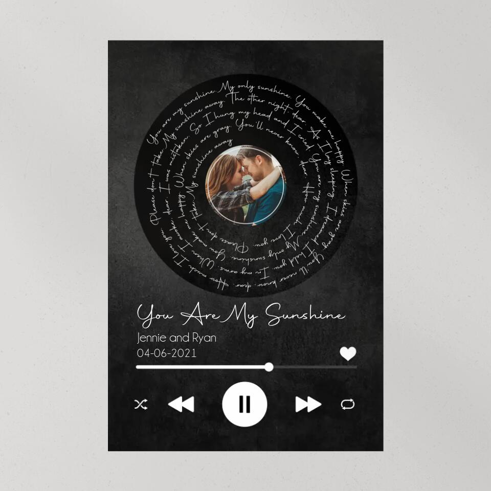 You Are My Sunshine Custom Canvas Poster Anniversary Gift For Couples