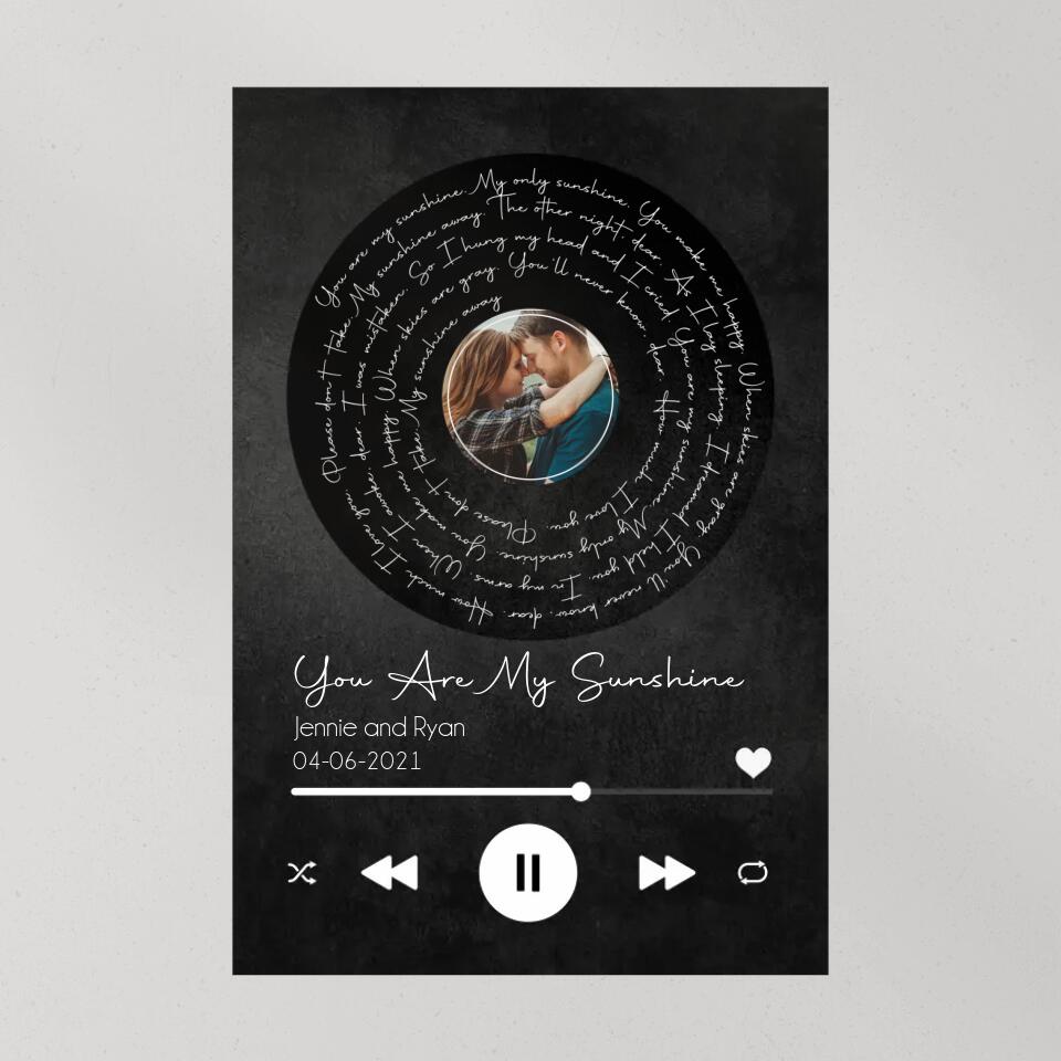 You Are My Sunshine Custom Canvas Poster Anniversary Gift For Couples