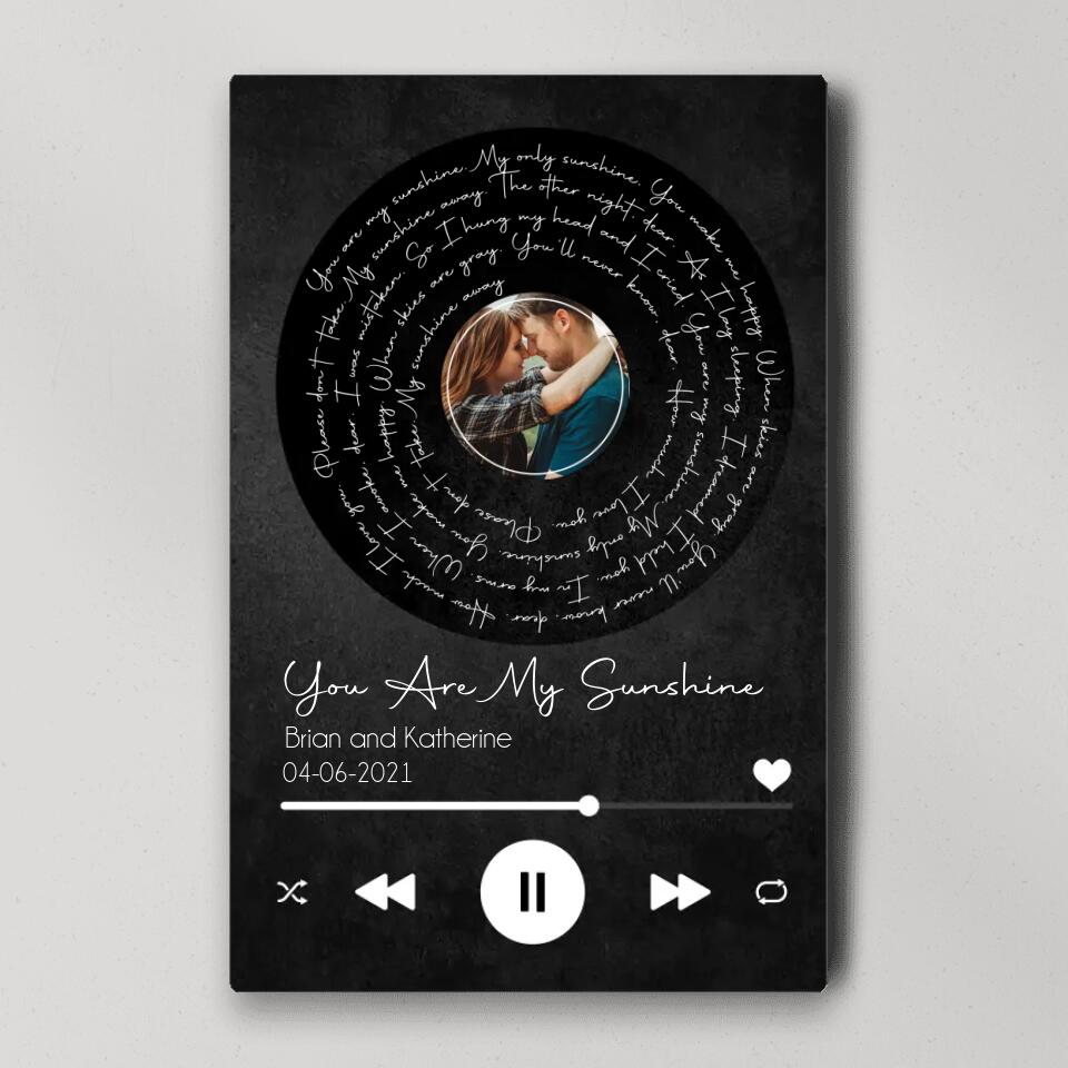 You Are My Sunshine Custom Canvas Poster Anniversary Gift For Couples
