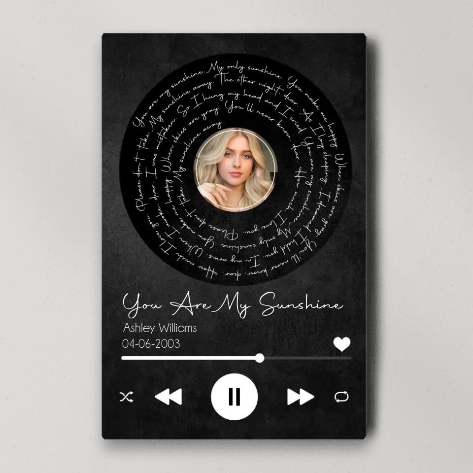 You Are My Sunshine Custom Canvas Poster Anniversary Gift For Couples