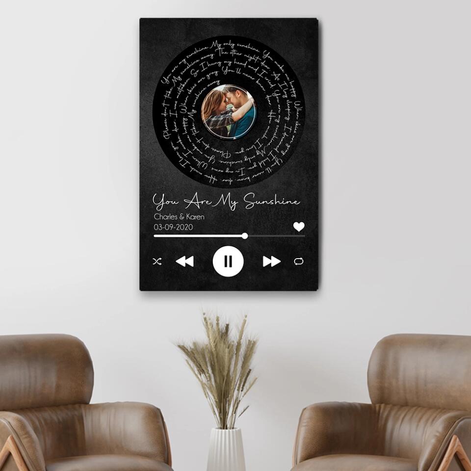 You Are My Sunshine Custom Canvas Poster Anniversary Gift For Couples