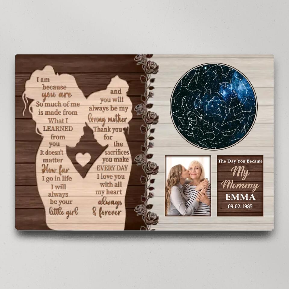 The Day You Became My Mommy - Personalized Star Map Poster/Canvas - Best Gift For Mom From Daughter - Birthday Gift Anniversary - 211IHNNPCA819