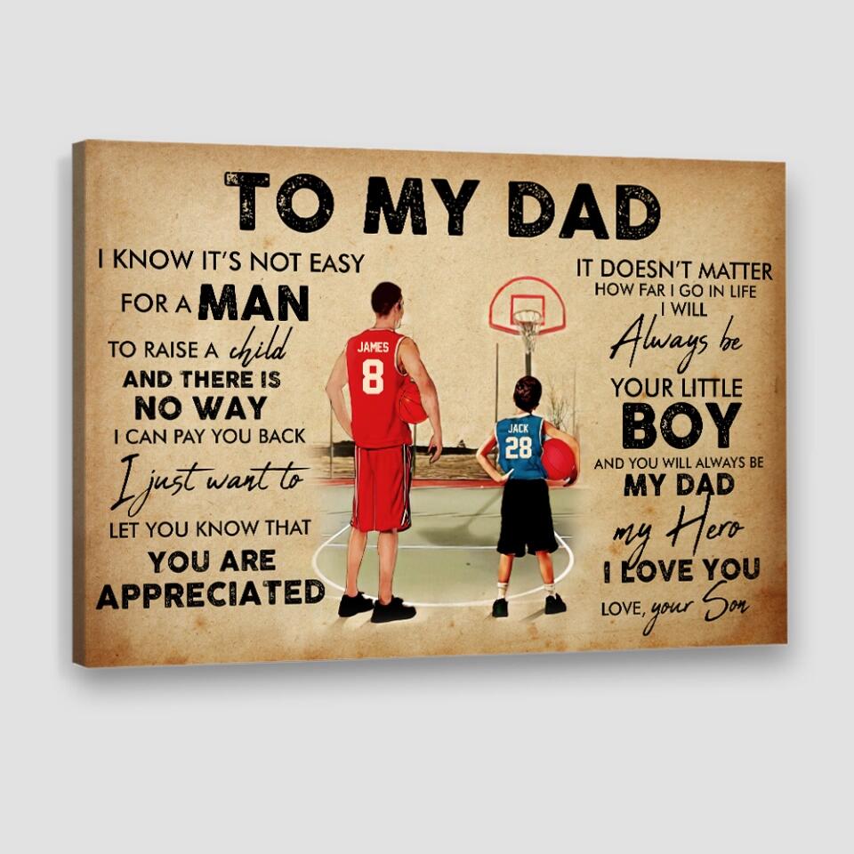 To My Dad My Dad Basket Bros Custom Canvas Poster Gift For Dad Basketball Lovers