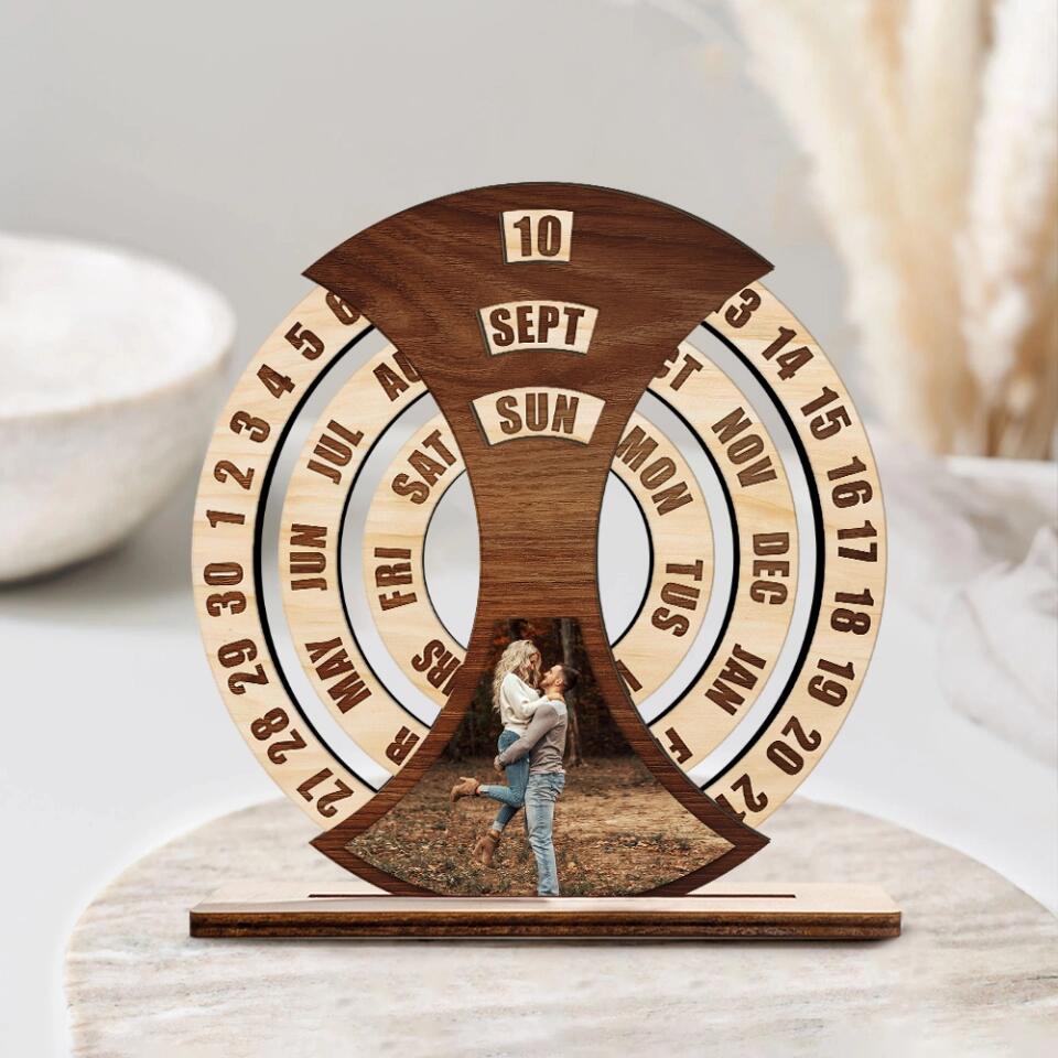 Personalized Anniversary/ Birthday Date, Photo Wooden Plaque For Couple/ For HIm/ For Her/ For Parents - Best Anniversary Birthday Gift - 211IHNLNWP867