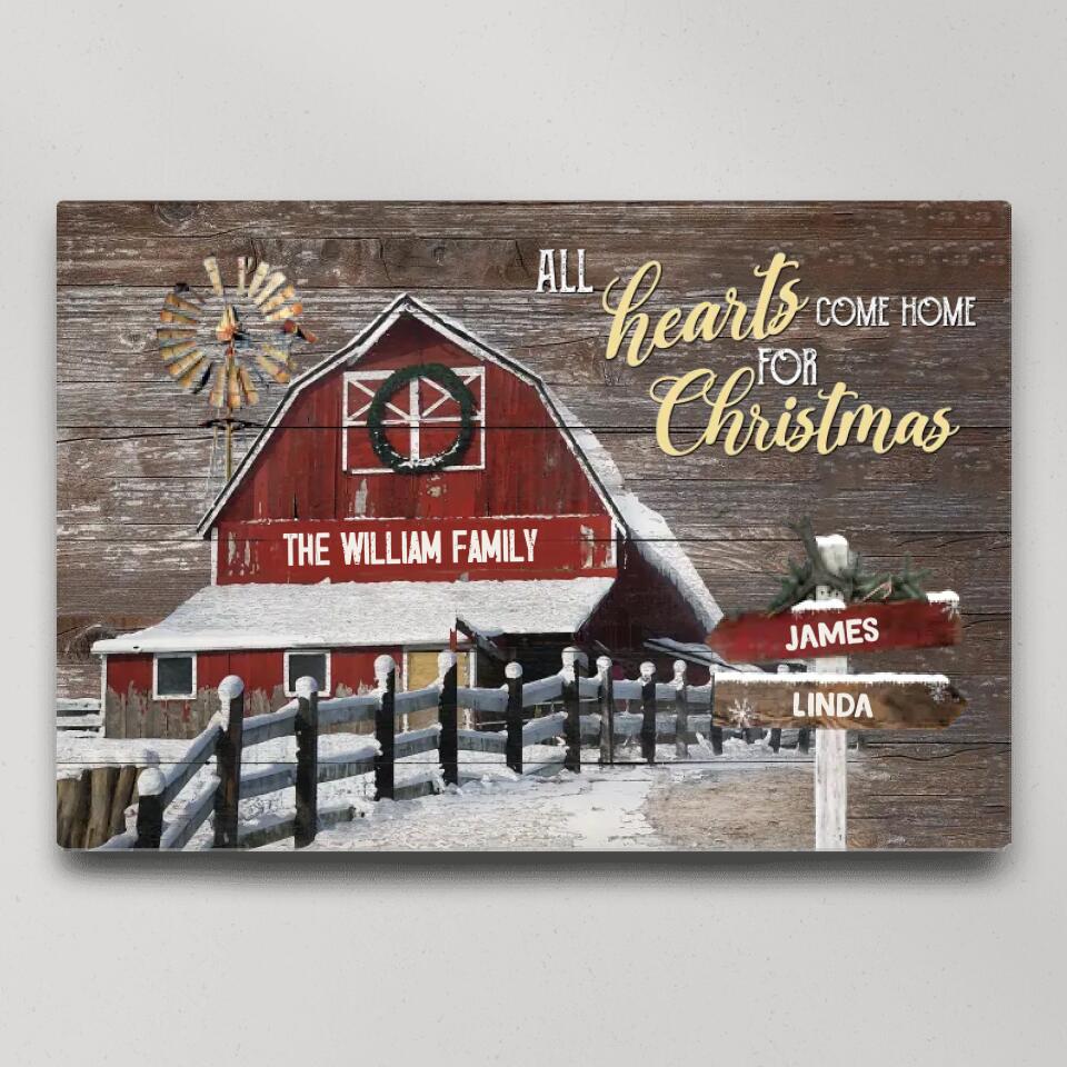 All Hearts Come Home For Christmas - Housewarming Gifts - Custom Canvas Poster - Christmas Gifts