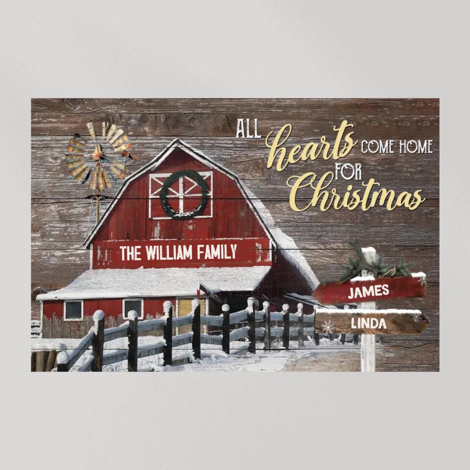 All Hearts Come Home For Christmas - Housewarming Gifts - Custom Canvas Poster - Christmas Gifts