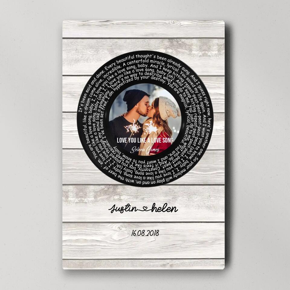 Favorite Song Lyrics Mixtape Custom Canvas Poster Anniversary Gift For Couples