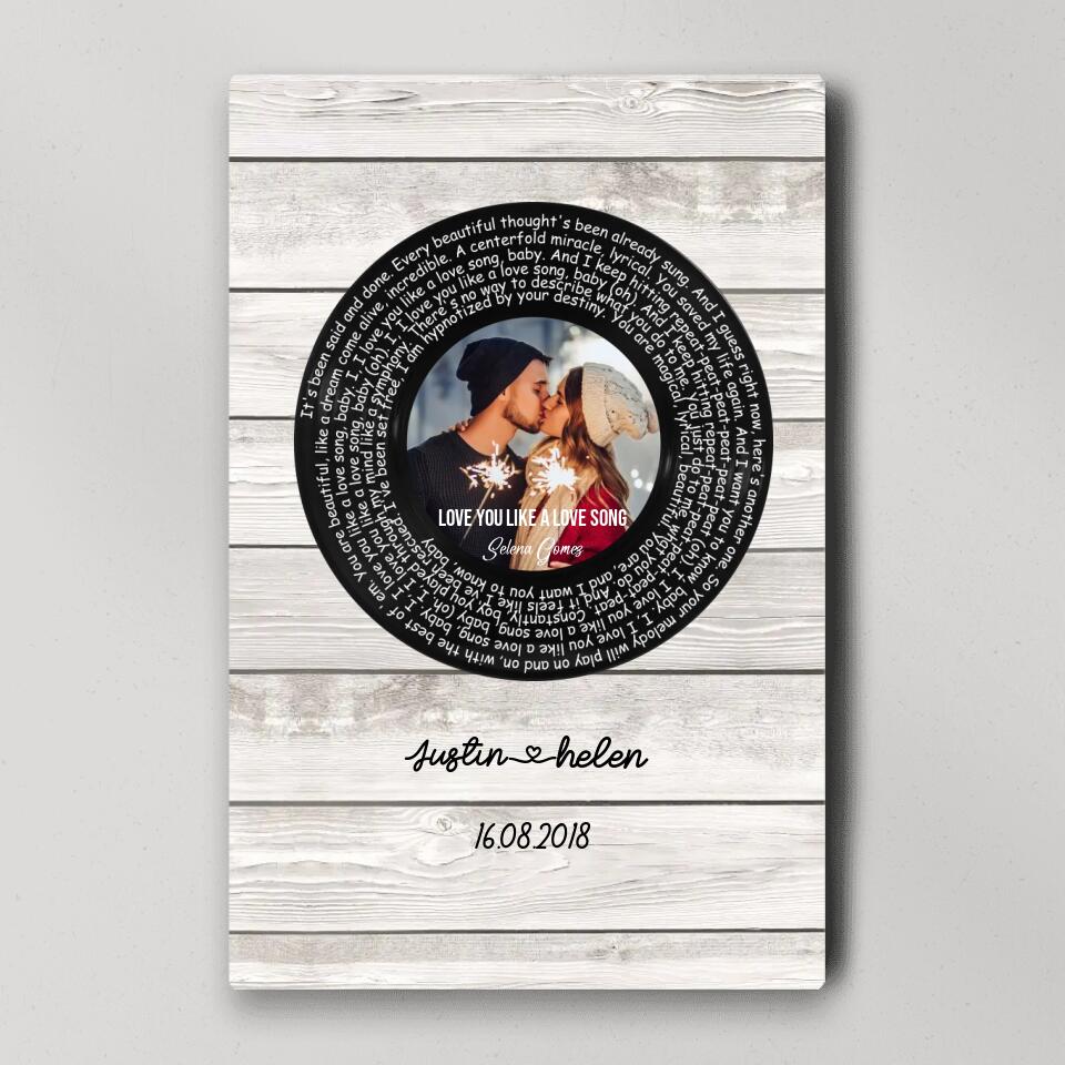 Favorite Song Lyrics Mixtape Custom Canvas Poster Anniversary Gift For Couples