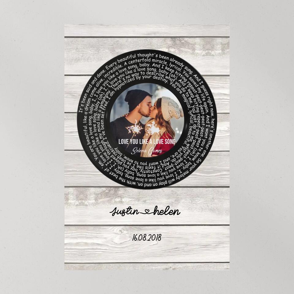 Favorite Song Lyrics Mixtape Custom Canvas Poster Anniversary Gift For Couples