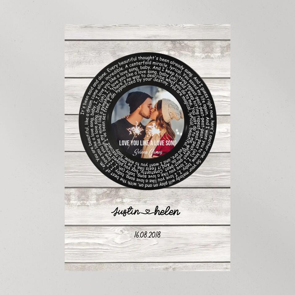 Favorite Song Lyrics Mixtape Custom Canvas Poster Anniversary Gift For Couples