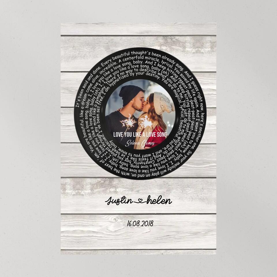 Favorite Song Lyrics Mixtape Custom Canvas Poster Anniversary Gift For Couples