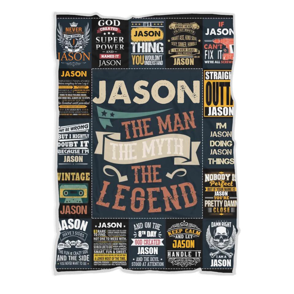 The Man The Myth The Legend - Best Gift idea for Husband/ Son/ Brother/ GuyFriends - Custom Name Blanket - 211IHNLNBL844