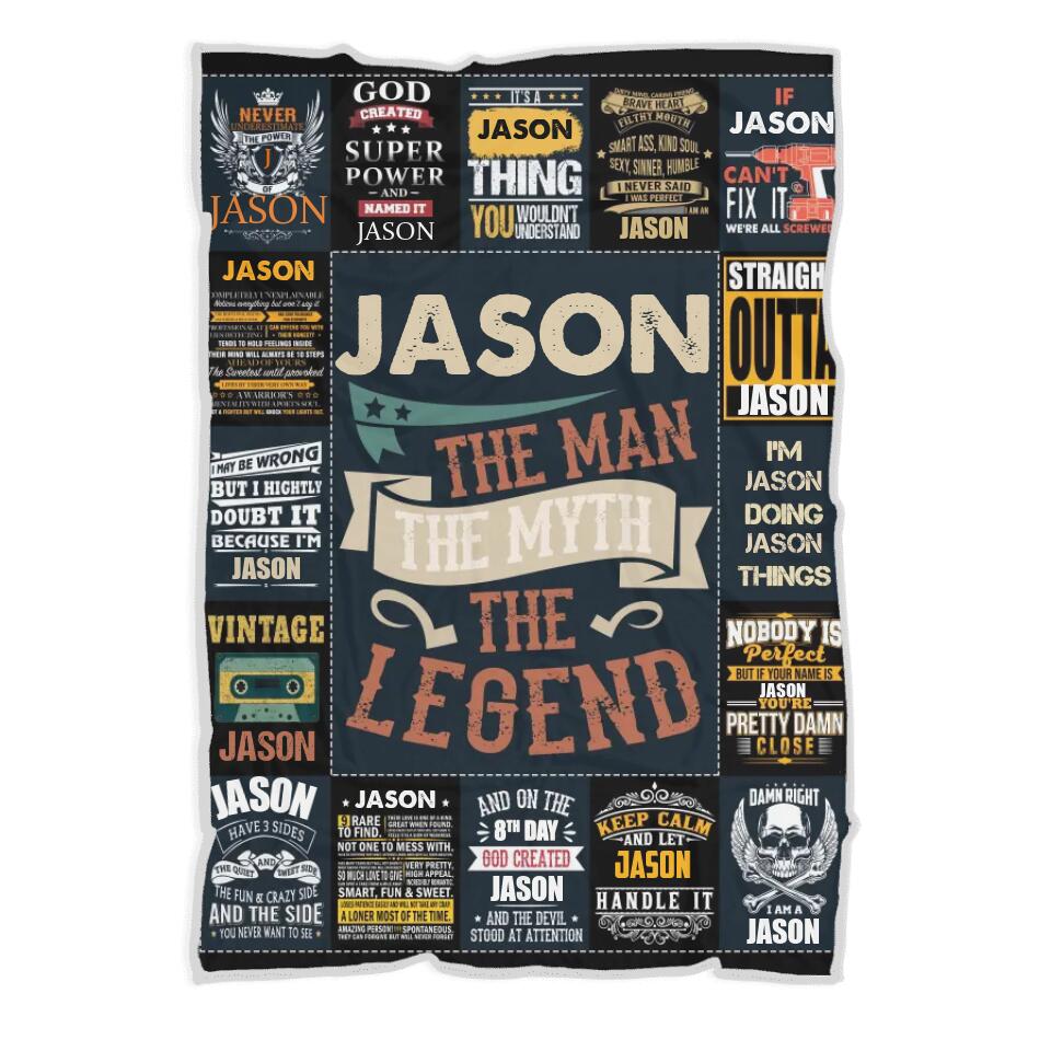 The Man The Myth The Legend - Best Gift idea for Husband/ Son/ Brother/ GuyFriends - Custom Name Blanket - 211IHNLNBL844