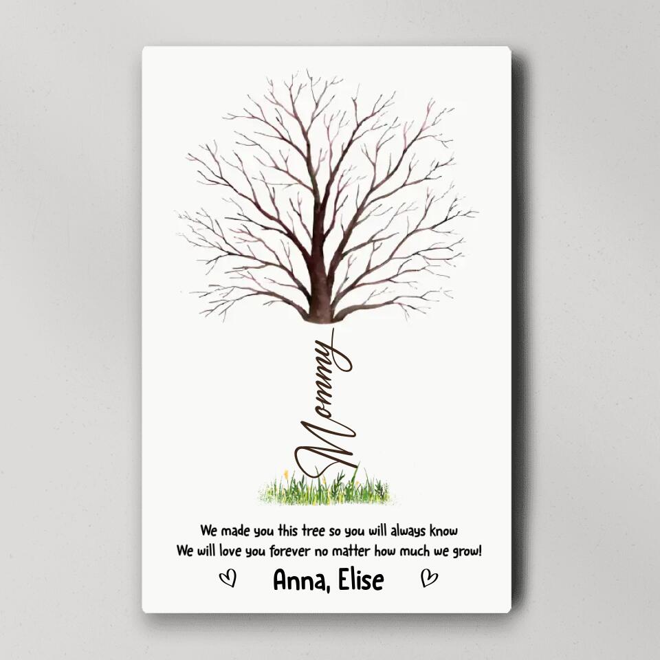 Handprint Keepsake We Made You This Tree Custom Canvas Poster Gift For Mom Granndma